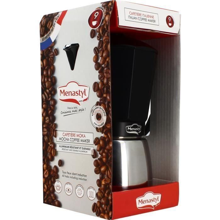 Cafetera italiana - MENASTYL - 3935071 - Aluminio - 9 tazas - Todo tipo de fuegos, incluida inducción 4 Cafetera italiana - MENASTYL - 3935071 - Aluminio - 9 tazas - Todo tipo de fuegos, incluida inducción 4