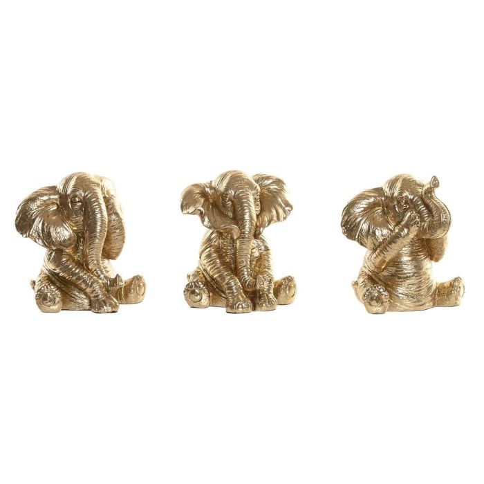 Figura Decorativa Home ESPRIT Dorado Elefante 13 x 12 x 14 cm (3 Unidades) Figura Decorativa Home ESPRIT Dorado Elefante 13 x 12 x 14 cm (3 Unidades)