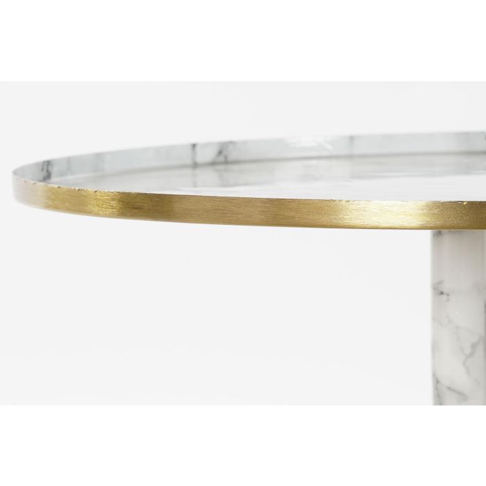 Mesita Auxiliar Glam DKD Home Decor Blanco Dorado 51 x 51 x 51 cm 3 Mesita Auxiliar Glam DKD Home Decor Blanco Dorado 51 x 51 x 51 cm 3