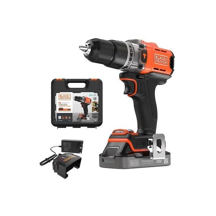 Black&Decker Akku-Schlagbohrschr. 18V 2Ah. Kof BCD383D1XK