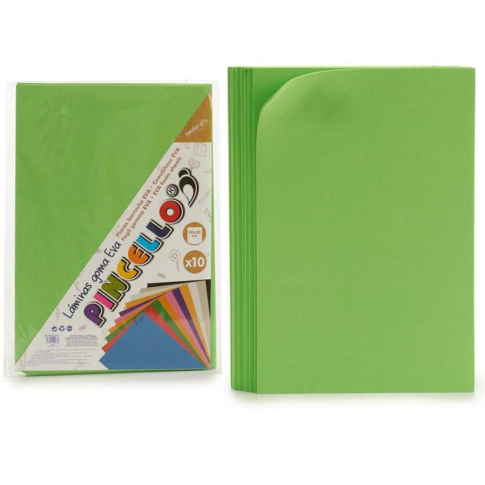 10 Láminas Goma Eva Verde 20x30 cm - Pincello (24 Unidades) 10 Láminas Goma Eva Verde 20x30 cm - Pincello (24 Unidades)