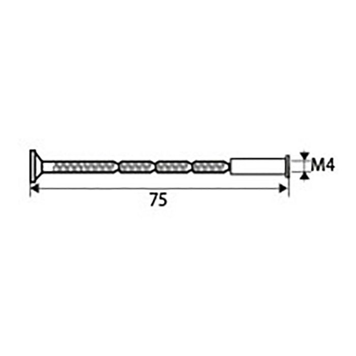 Tornillo pasante multicorte trn02 m4x75mm latonado 2 Tornillo pasante multicorte trn02 m4x75mm latonado 2