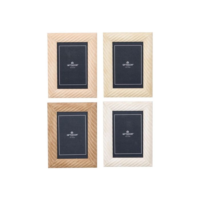 Portafotos Ondas 10x15 cm - Madera MDF y Vidrio - Surtidos Colores Blanco, Beige, Crema, Marrón - Giftdecor (24 Unidades) 1 Portafotos Ondas 10x15 cm - Madera MDF y Vidrio - Surtidos Colores Blanco, Beige, Crema, Marrón - Giftdecor (24 Unidades) 1