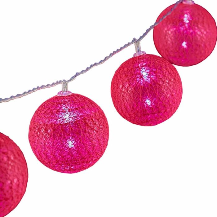 Guirnalda de Bolas LED Ø 6 cm Rosa oscuro 2 m 1