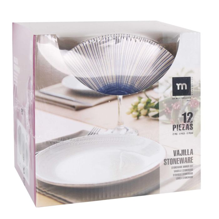 La Mediterranea Vajilla 12 Piezas Irys Monaco Ivory Brill (2 Unidades) 4