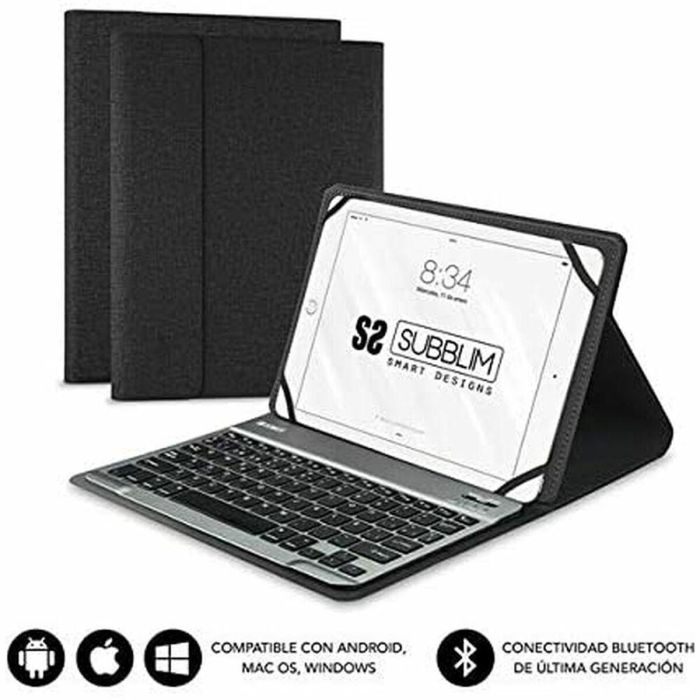 Funda para Tablet y Teclado Subblim SUB-KT2-BT0001 10.1" Negro Qwerty Español QWERTY Bluetooth 1