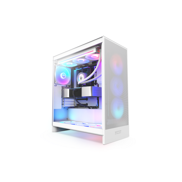 NZXT CM-H72FW-R1 H7 Flow RGB Midi Tower Blanco PC Caja de Ordenador con Flujo de Aire Optimizado y Panel de Vidrio Templado, 244x468x544mm NZXT CM-H72FW-R1 H7 Flow RGB Midi Tower Blanco PC Caja de Ordenador con Flujo de Aire Optimizado y Panel de Vidrio Templado, 244x468x544mm