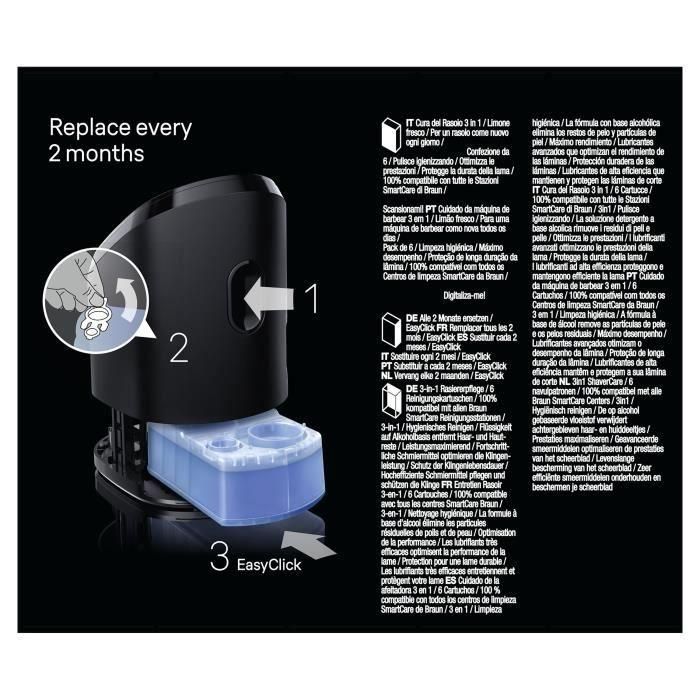 Braun AAAIK59492 Cartucho de Limpieza Recambios CCR6 Clean & Renew para Estación SmartCare - Paquete de 6 3 Braun AAAIK59492 Cartucho de Limpieza Recambios CCR6 Clean & Renew para Estación SmartCare - Paquete de 6 3