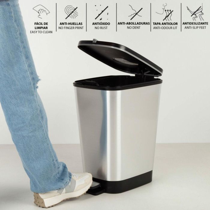 Cubo de basura Curver Gris Plástico 25 L (4 Unidades) 5 Cubo de basura Curver Gris Plástico 25 L (4 Unidades) 5
