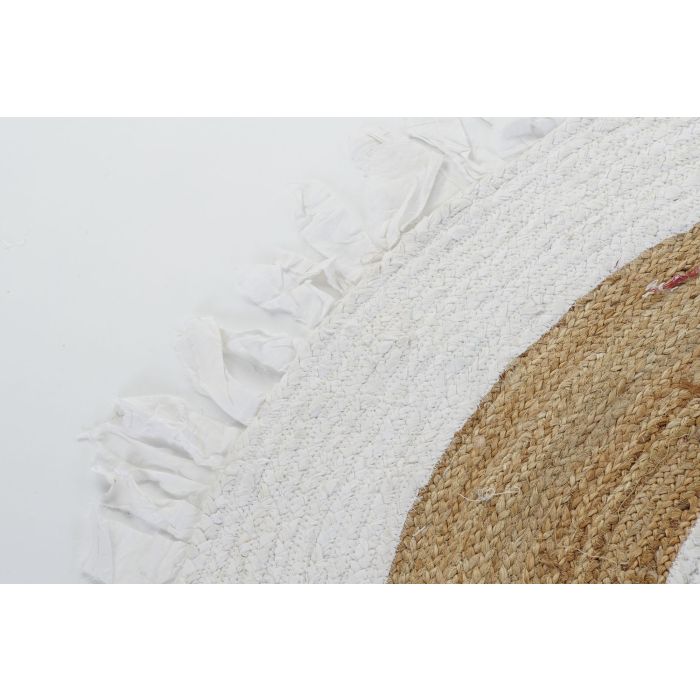 DKD Home Decor Alfombra Kaula Tropical Algodon Yute Marron Beige 140 x 140 cm 1