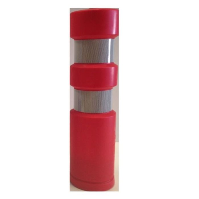 DUVER Baliza de Plástico Reflectante Roja 200x750 mm para Señalización y Delimitación Vial, anclaje con Taco y Broca 14mm