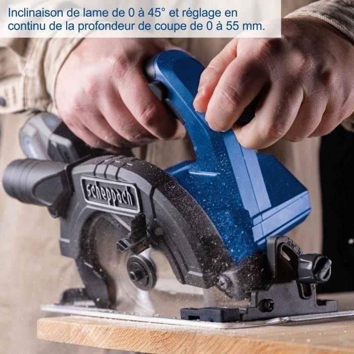 Sierra circular - SCHEPPACH - 20V IXES - Diámetro de hoja 165 mm - Calibre 20 mm - sin batería ni cargador - BC-CS165-X 5 Sierra circular - SCHEPPACH - 20V IXES - Diámetro de hoja 165 mm - Calibre 20 mm - sin batería ni cargador - BC-CS165-X 5