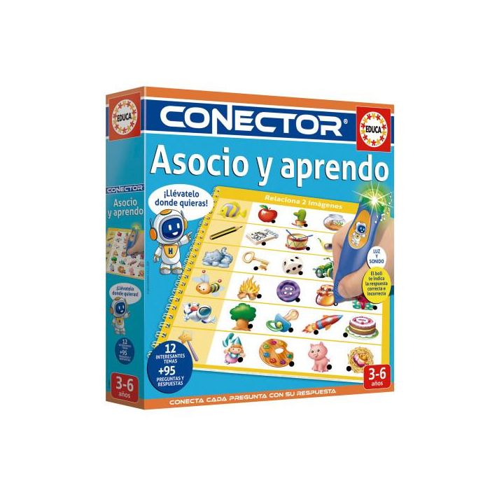 Educa Borrás Conector Asocio y Aprendo 20084 Juego Educativo con Luz y Sonido para Niños