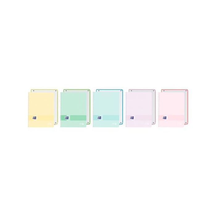 Oxford Cuaderno Europeanbook 1 Live&Go A4+ 80H 5x5 Tapa Plástico Opaco Colores Pastel Surtidos (5 Unidades) (5 Unidades)