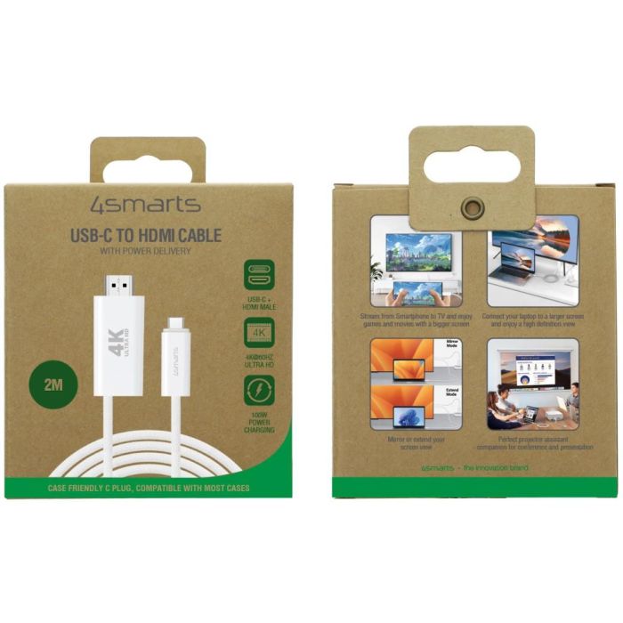 4smarts USB-C auf HDMI Kabel PD 2m. wei 8 4smarts USB-C auf HDMI Kabel PD 2m. wei 8