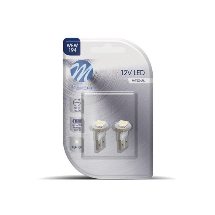 M-Tech Blister 2X L081 W Bombilla LED W5W 12V Blanco 1xSMD5050 para Panel de Instrumentos M-Tech Blister 2X L081 W Bombilla LED W5W 12V Blanco 1xSMD5050 para Panel de Instrumentos