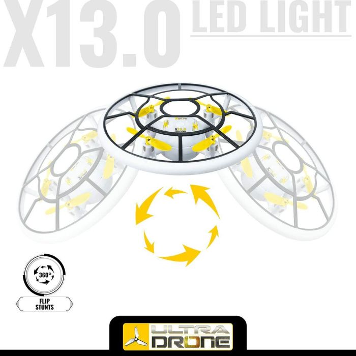 Mondo Motors - Dron de radio controlado - Efectos de luz - Ultradrone X13 LED Light - Diametre 13cm 2