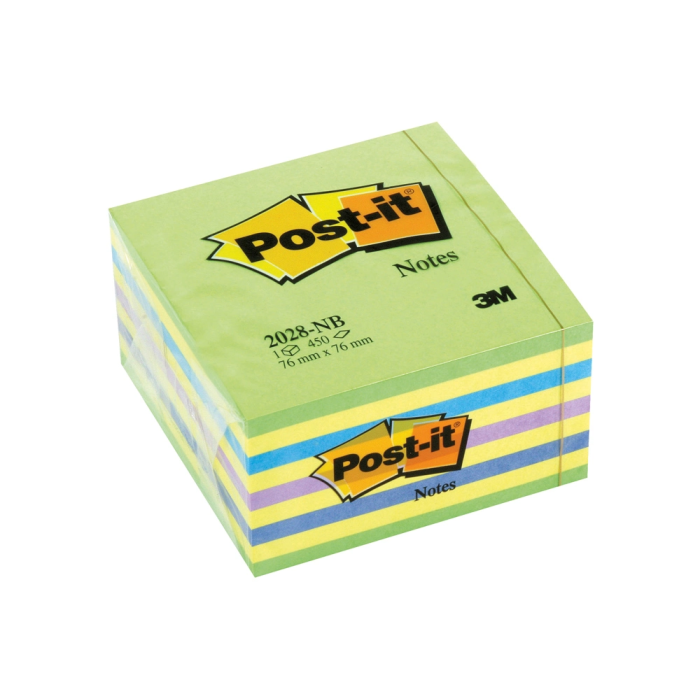 Post-it Bloc de Notas Adhesivas Quita y Pon 76x76 mm Cubo Color Azul y Verde 450 Hojas 1