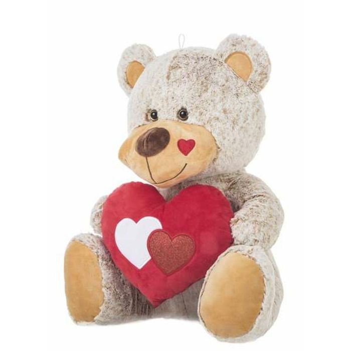 Peluche oso beig c/corazón 60cm.