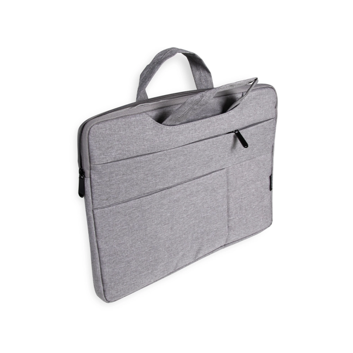 Q-connect Funda para Portátil 15,6'' con Asas Retractiles, Cremallera y 3 Bolsillos Exteriores, Gris 5