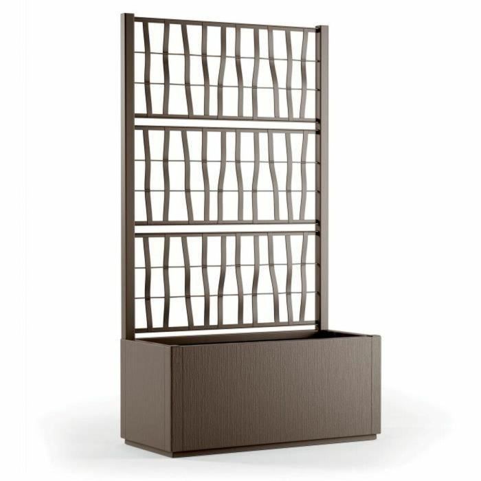 Jardinera Ethica rectangular 80 cm con enrejado color topo Jardinera Ethica rectangular 80 cm con enrejado color topo