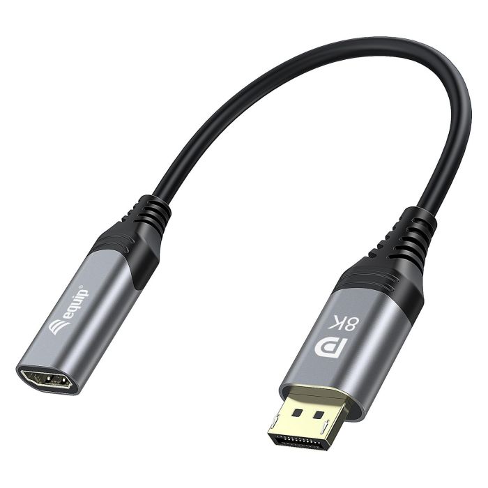 Equip Adaptador DisplayPort 1.4 a HDMI Hembra 8K/60Hz 32.4Gbps Conector Chapado en Oro 15cm 0 Equip Adaptador DisplayPort 1.4 a HDMI Hembra 8K/60Hz 32.4Gbps Conector Chapado en Oro 15cm 0