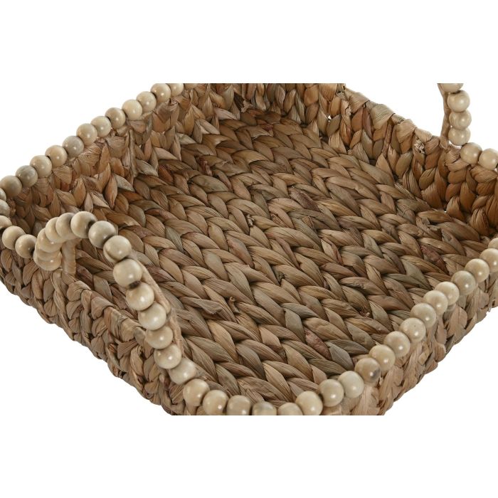 Bandeja Boho DKD Home Decor Natural 36 x 18 x 36 cm Set de 3 (2 Unidades) 1