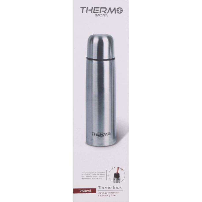 Termo Inoxidable Thermosport 750 ml - Acero Inoxidable, Mantiene Temperatura (6 Unidades) 1 Termo Inoxidable Thermosport 750 ml - Acero Inoxidable, Mantiene Temperatura (6 Unidades) 1