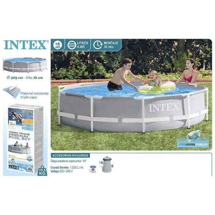 Piscina redonda desmontable prism frame con depuradora (capacidad 4485 litros) 305 x 76 cm 3 Piscina redonda desmontable prism frame con depuradora (capacidad 4485 litros) 305 x 76 cm 3