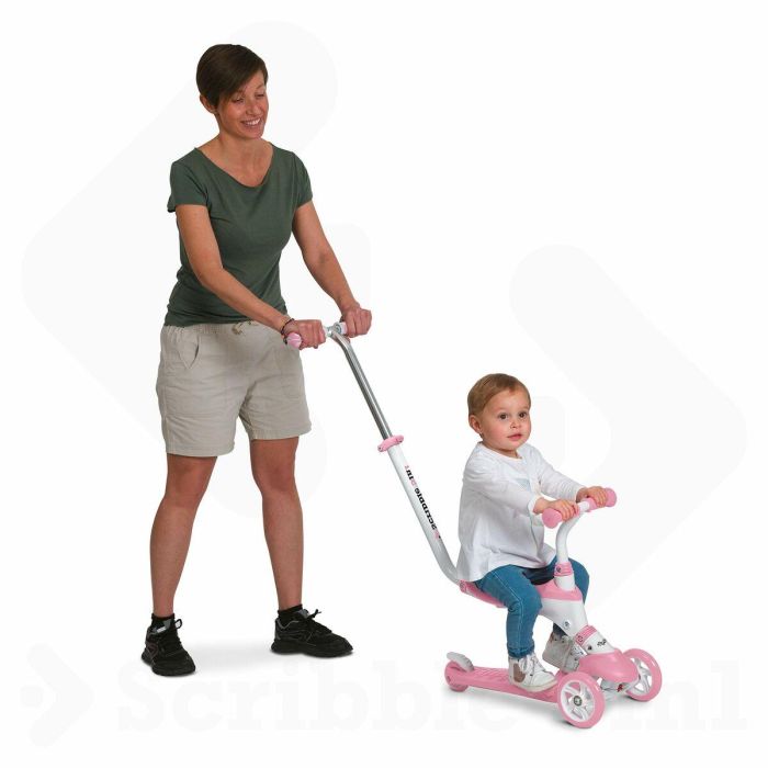 Mondo Scooter On and Go Scribble 5 en 1 plegable con 3 ruedas, manillar ajustable y freno trasero - Rosa 2