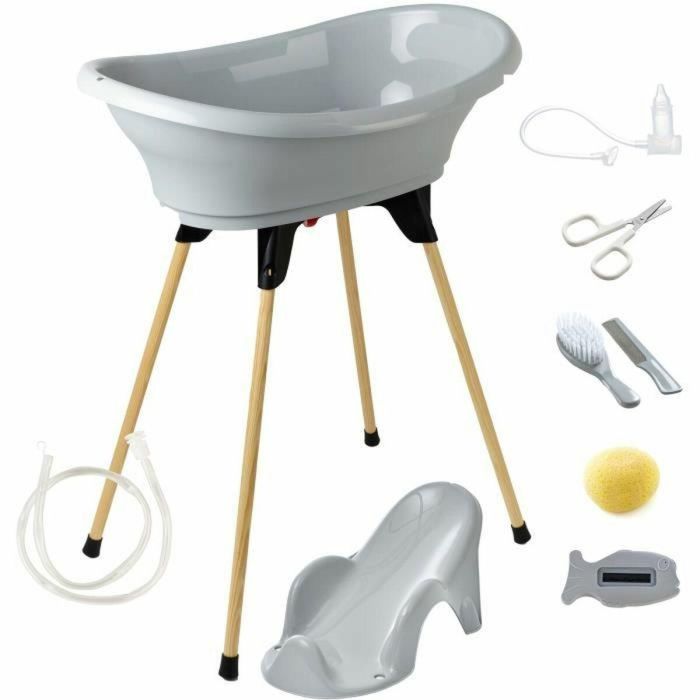 Thermobaby Vasco 9 en 1 Pack de Baño Completo para Bebé con Bañera, Termómetro y Accesorios - Charm Grey Thermobaby Vasco 9 en 1 Pack de Baño Completo para Bebé con Bañera, Termómetro y Accesorios - Charm Grey