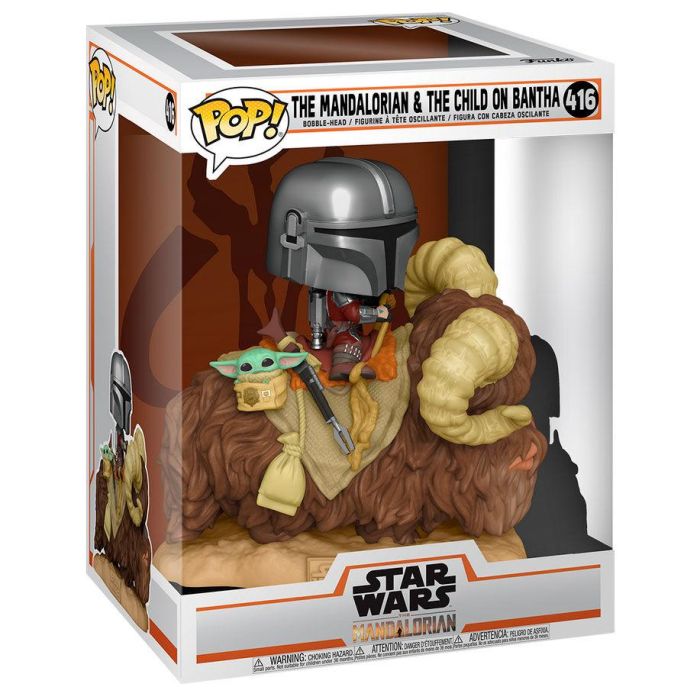 Figura POP Star Wars The Mandalorian Mando on Bantha with Child in Bag 2 Figura POP Star Wars The Mandalorian Mando on Bantha with Child in Bag 2