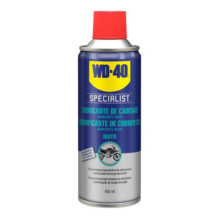 WD-40 Lubricante de Cadenas Specialist 400 ml para Cadenas de Bicicleta con O, X y Z Ring, Seco