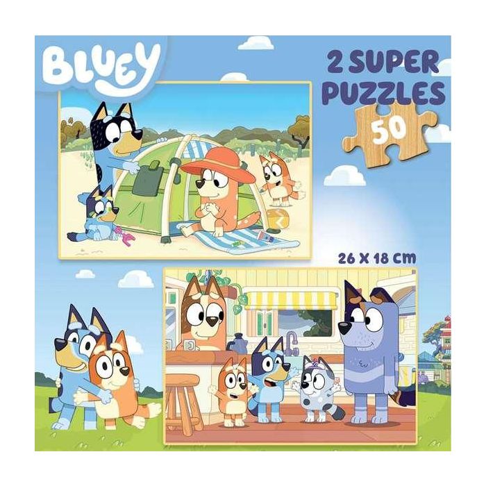 Educa Puzzle 2x50 Bluey Madera 100 Piezas 1