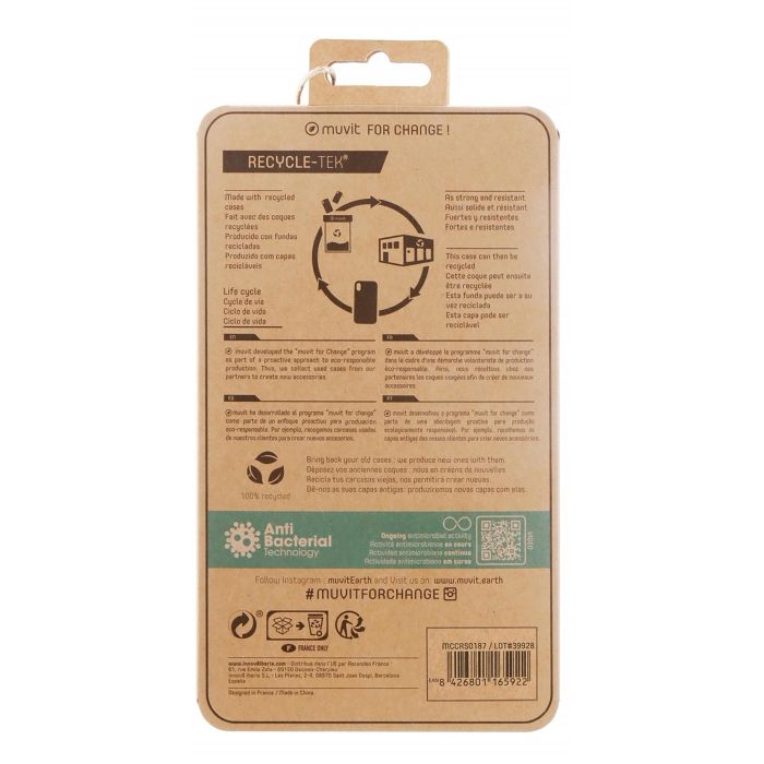Muvit Funda Recycletek Antibacterial para Apple iPhone 13 - Material Reciclado, Protección Antimicrobiana 3 Muvit Funda Recycletek Antibacterial para Apple iPhone 13 - Material Reciclado, Protección Antimicrobiana 3