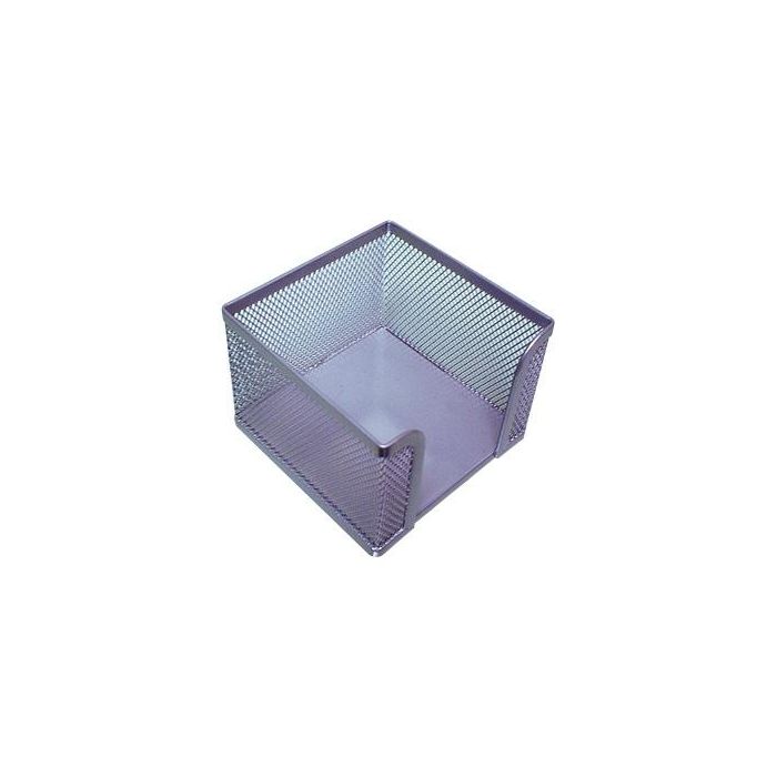 Soporte Taco De Papel Q-Connect Metalico Rejilla Plata 95x95x80 mm