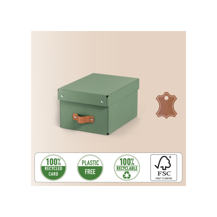 Pack 2 Cajas de Almacenamiento Cartón Pequeña Color Verde Leitz 61470050 3