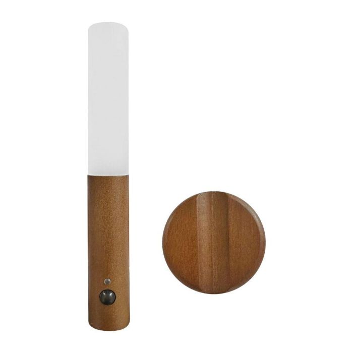 Edm Lámpara de Pared Recargable LED 1W 60 lm 3000K con Sensor de Movimiento y Acabado Madera 1