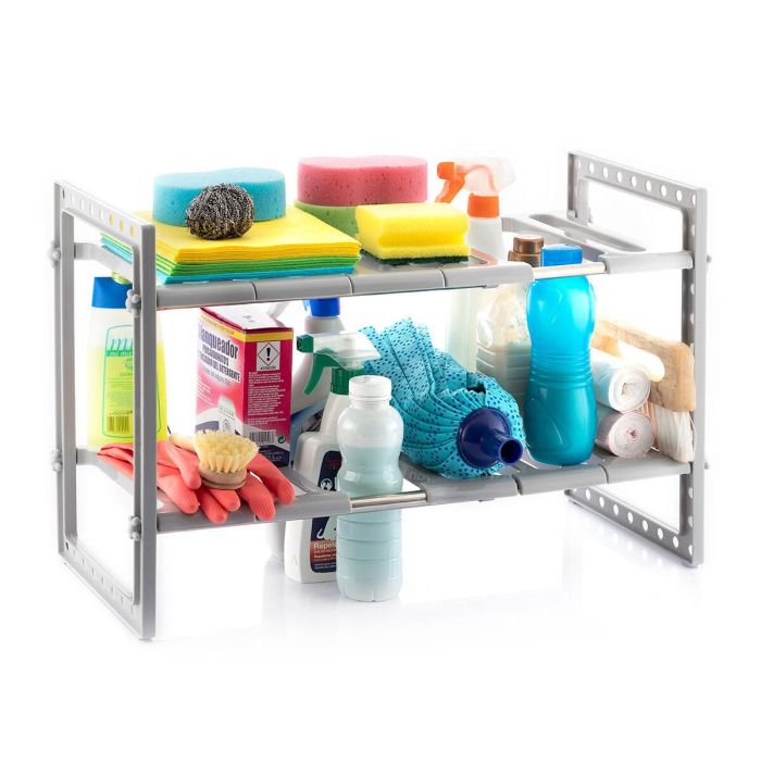 Estantería Extensible para Fregadero Shibblek InnovaGoods 2 Estantes 14 Estantería Extensible para Fregadero Shibblek InnovaGoods 2 Estantes 14