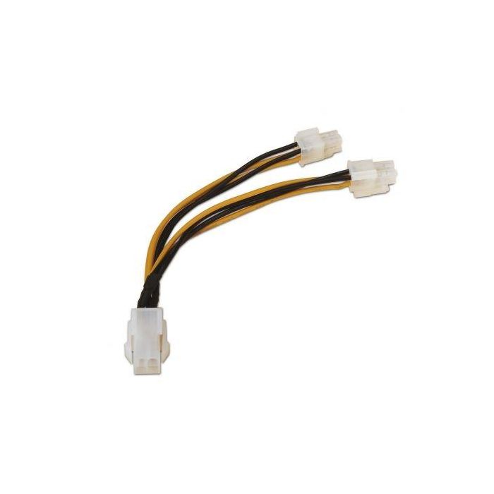 Aisens Cable Alimentación Microprocesador Molex 4+4 PIN Macho - Molex 4 PIN Hembra A131-0166 Hasta 54W 15cm 1