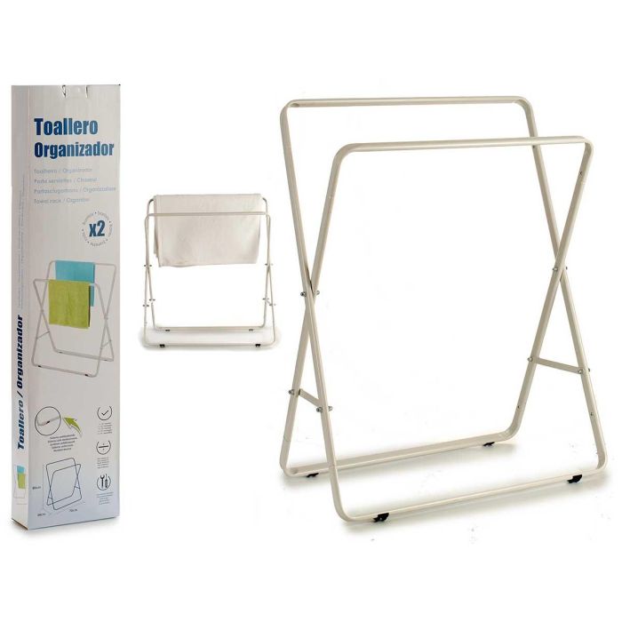 Toallero Doble Rectangular Blanco Arte Regal 35x80x66 cm (6 Unidades) Toallero Doble Rectangular Blanco Arte Regal 35x80x66 cm (6 Unidades)