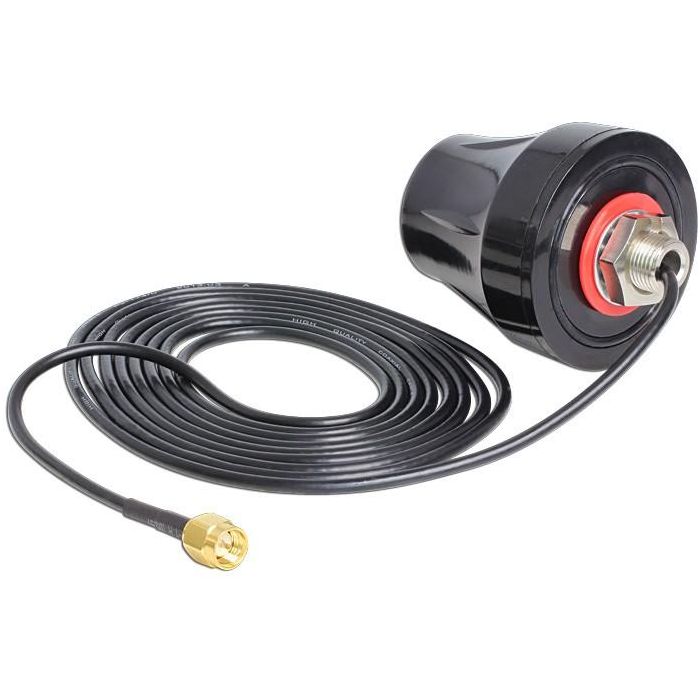 DeLOCK 88749 Antena LTE Omnidireccional Exterior Bandas 1/3/7/20 0.79-2.69 GHz 2 dBi RP-SMA Cable 3m
