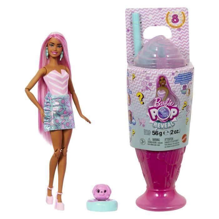 Mattel Muñeca Sorpresa Barbie Pop Reveal con Vaso Rosa, Desempaca 8 Sorpresas Incluidas para Niñas a partir de 3 Años 2