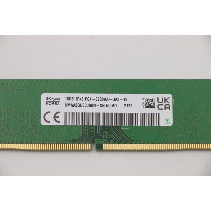 Lenovo DDR4 UDIMM memory module, 16GB capacity, 3200MHz speed, designed for Lenovo systems, enhances performance and multitasking. 2