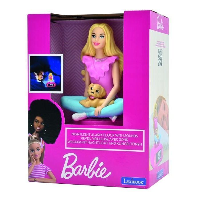 Reloj despertador digital con luz nocturna brillante, Barbie 3D y efectos de sonido. 3 Reloj despertador digital con luz nocturna brillante, Barbie 3D y efectos de sonido. 3