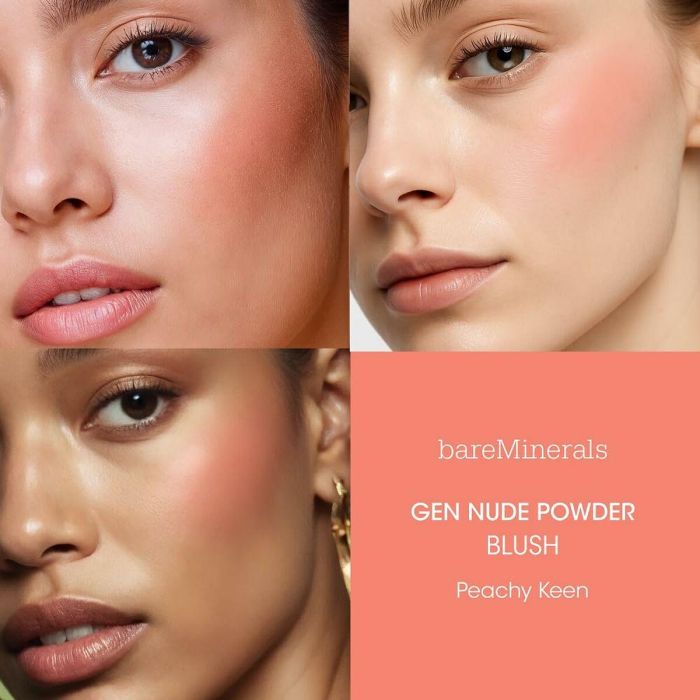 bareMinerals GEN NUDE Colorete en Polvo Mineral #Peachy Keen Larga Duración - Realza Pómulos y Rubor Natural 6g 6