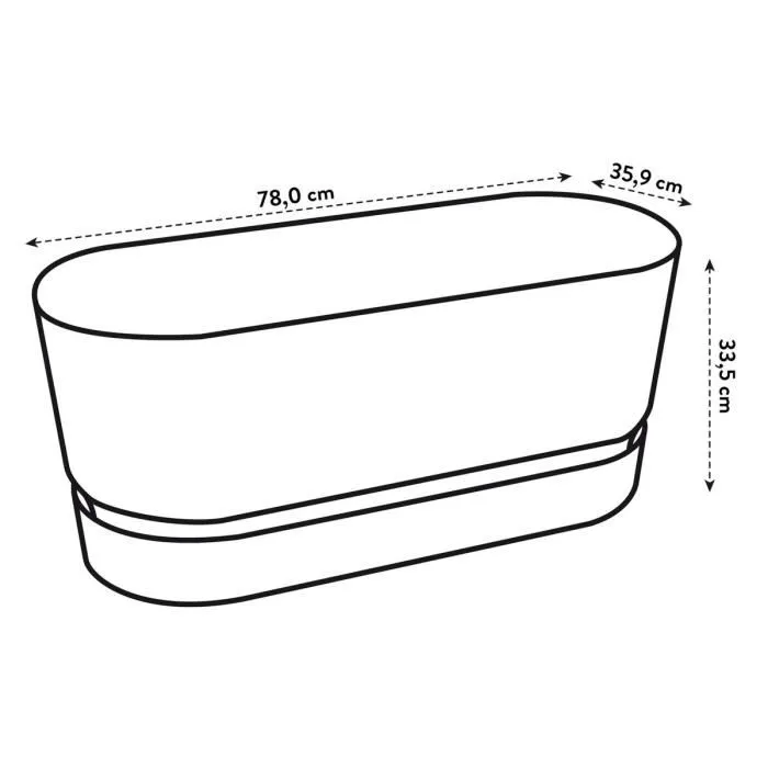 Elho Greenville Terrase 80 Ruedas Jardinera Verde Hoja L 35 x W 78 x H 33,5 cm 3