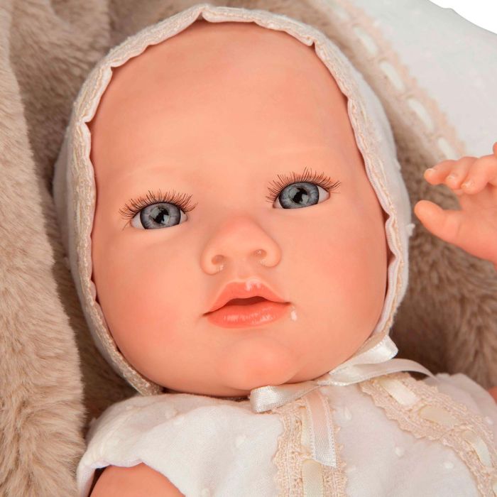 Muñecas Arias Muñeca Reborn Jade 38 cm con Manta, Cuerpo de Vinilo y Sexo Niña. Pelo Castaño, Recomendada +3 años. 4 Muñecas Arias Muñeca Reborn Jade 38 cm con Manta, Cuerpo de Vinilo y Sexo Niña. Pelo Castaño, Recomendada +3 años. 4