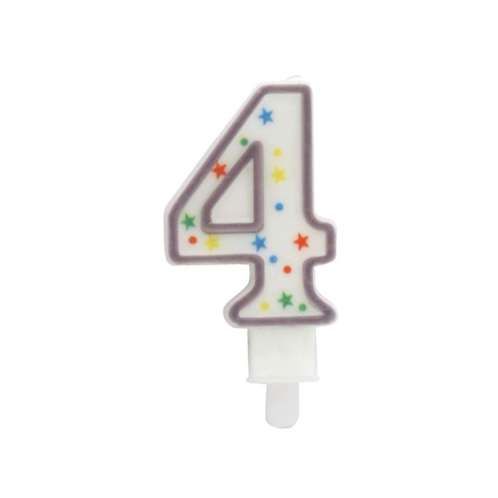 Vela Aniversario 4 Party Time 9,5 cm 0 Vela Aniversario 4 Party Time 9,5 cm 0