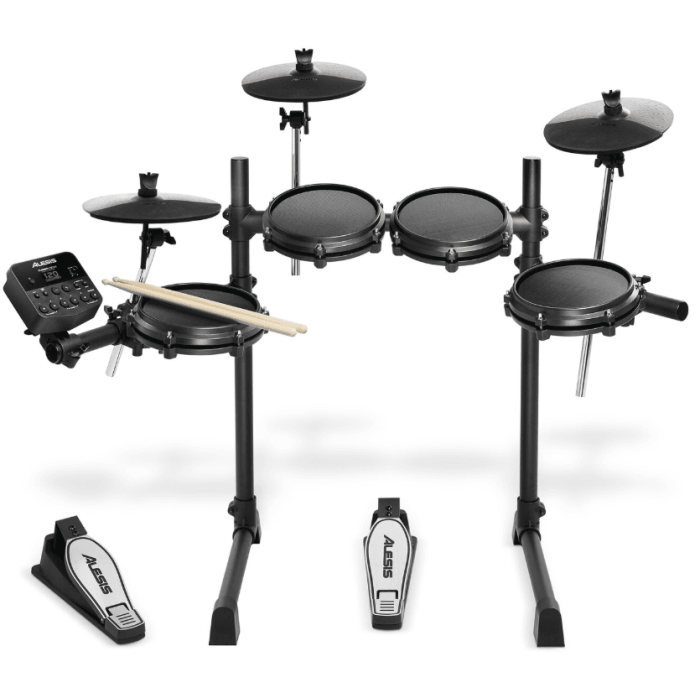 Alesis Turbo Mesh Kit Batería Electrónica con Parches de Malla, Incluye Pads, Platos, Pedal y Módulo con 120 Sonidos